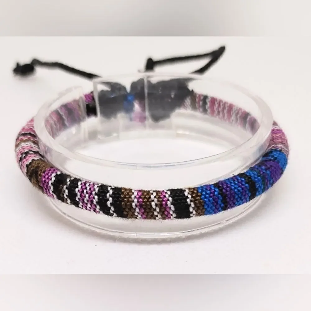 Men's bracelet striped punk‎ hemp new e40